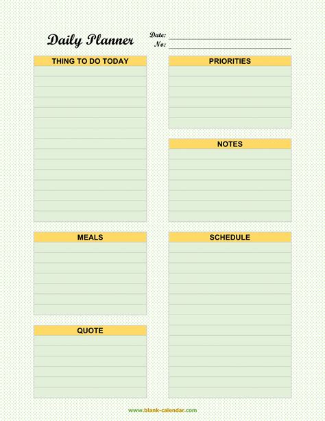 Daily Agenda Template