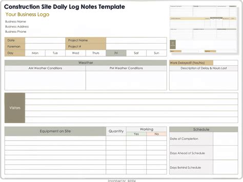 Daily Construction Log Template