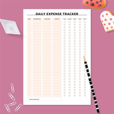 Daily Expense Tracker Template