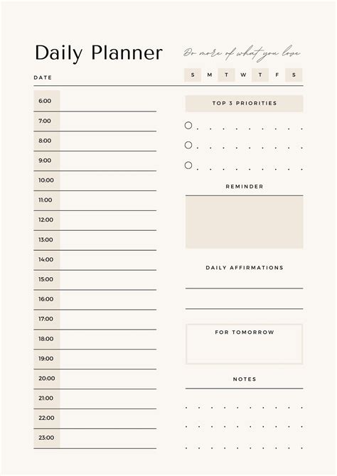 Daily Planner Template Free