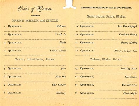 Dance Card Template