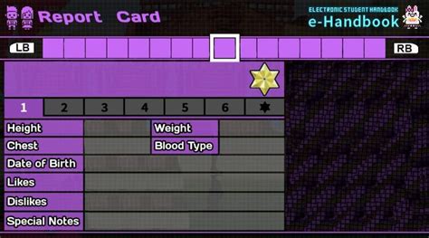 Danganronpa Report Card Template