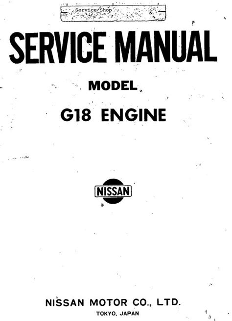 Datsun 1800 Model G18 Engine Service Repair Manual Download