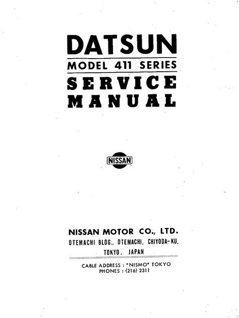 Datsun Bluebird 410 411 Service Repair Manual 1964 1967