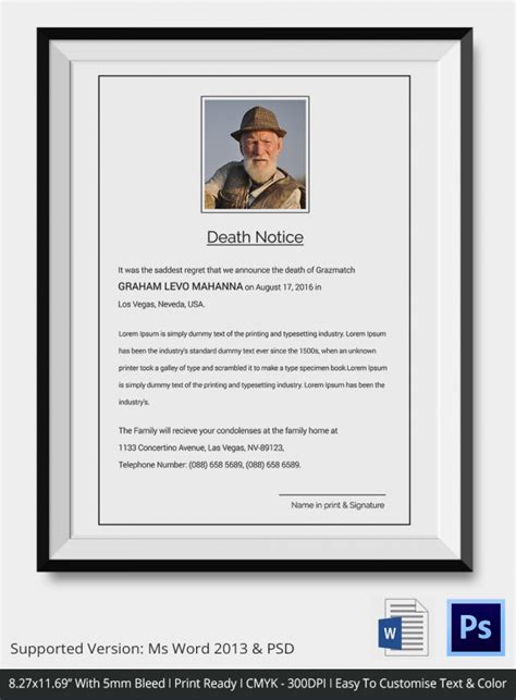 Death Notice Template