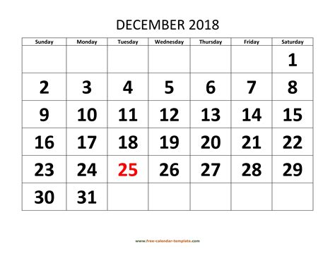 December 2018 Printable Calendar For A Schedule
