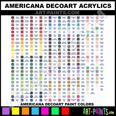 Decoart Americana Acrylic Paint Color Chart