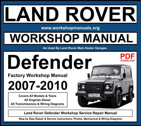 Defender Workshop Manual 96 01 Workshop Service Manual Pdf