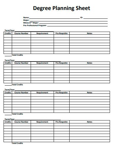 Degree Planner Template