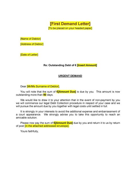 Demand Letter Template Word