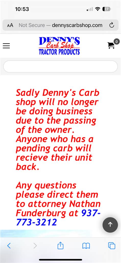 Dennys Carb Shop Catalog