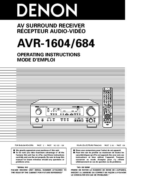 Denon Avr 1604 684 Service Manual Download