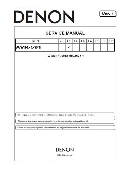 Denon Avr 591 Av Surround Receiver Service Manual