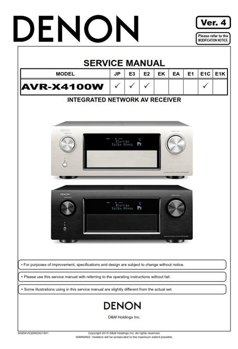 Denon Avr X4100w Av Receiver Service Manual