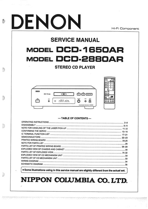 Denon Dcd 1650ar Dcd 2880ar Service Manual