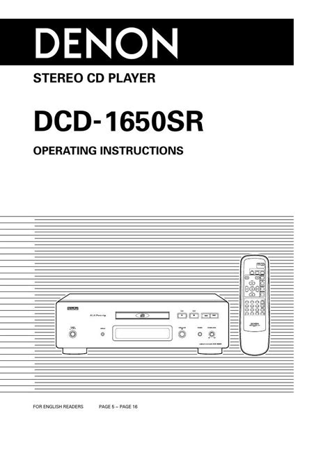 Denon Dcd 1650sr Stereo Cd Player Service Manual