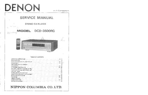 Denon Dcd 3500rg Service Manual Download