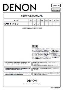 Denon Dht Fs3 Home Theater System Service Manual