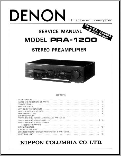 Denon Pra 1200 Pra1200 Service Manual