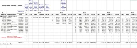 Depreciation Schedule Template Excel