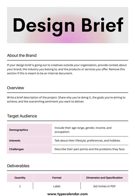 Design Brief Template