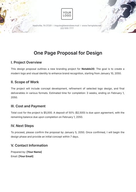 Design Proposal Template