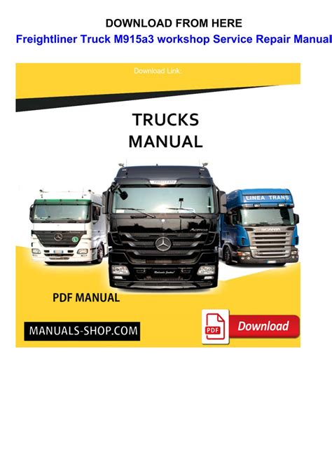 Detroit Diesel Freightliner Truck M915a3 Service Repair Manual 1997 Onward