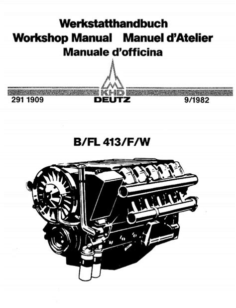 Deutz 413 Diesel Engine Workshop Service Manual