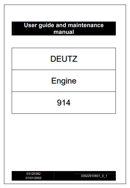 Deutz 914 Engine Service Repair Pdf Manual