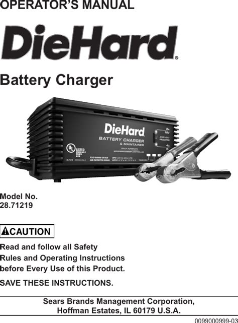 Diehard Battery Charger Owners Manual