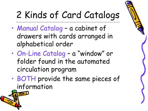 Different Kinds Of Card Catalog And Their Examples