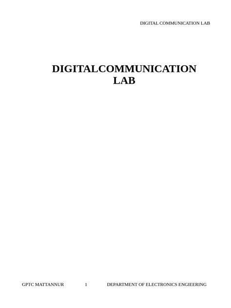 Digital Communication Lab Manual