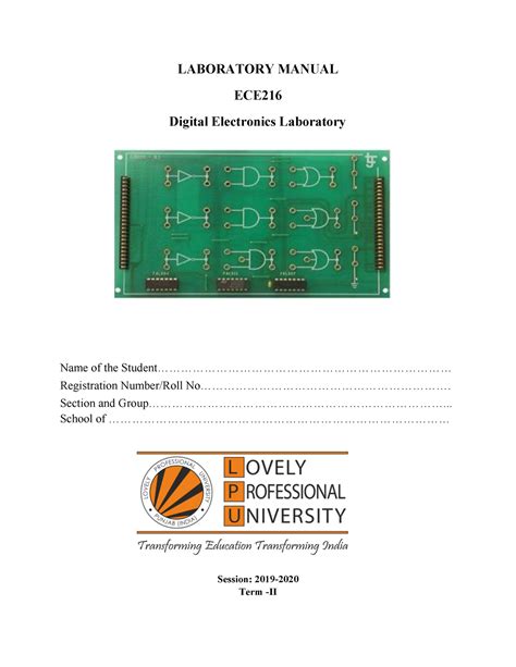 Digital Electronics Lab Manual For Ece