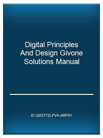 Digital Principles And Design Givone Solutions Manual