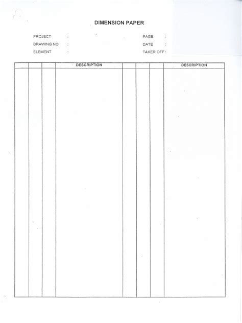Dimension Paper Template