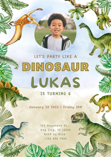 Dinosaur Invitation Template