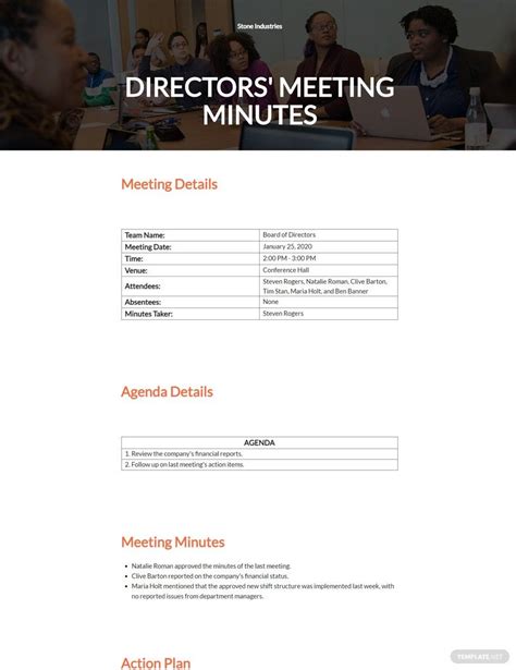 Directors Meeting Template