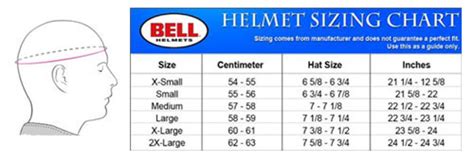 Dirt Bike Helmet Size Chart