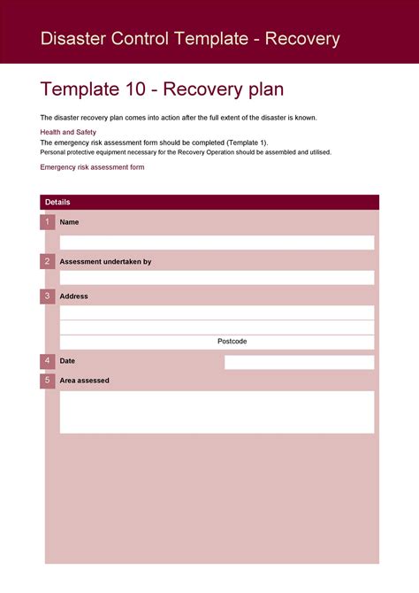 Disaster Recovery Plan Drp Template