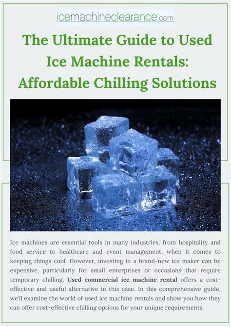 Discover the Ultimate Guide to Ice Machine Rental in Toronto: Unlock Refreshing Convenience and Save Substantial Money