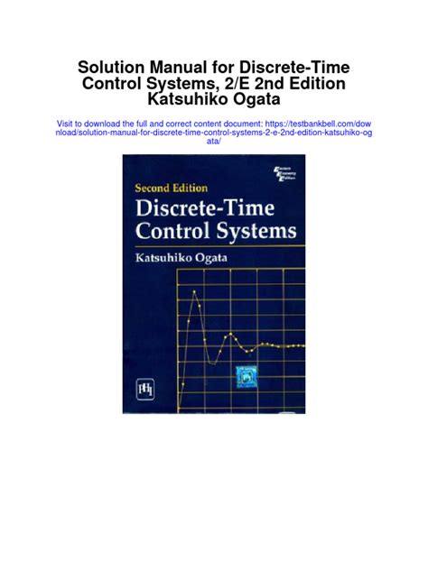 Discrete Time Control Systems Solution Manual Ogata