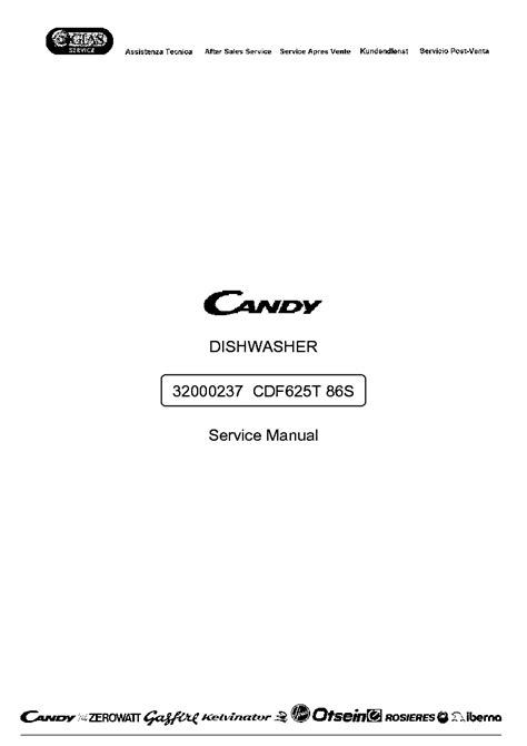 Dishwasher 32000237 Cdf625t 86s Service Manual