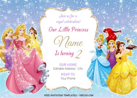 Disney Princess Templates For Invitations