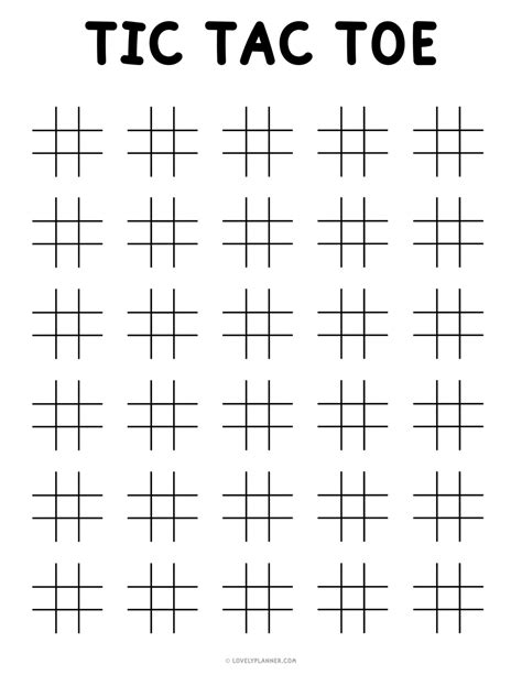 Division Tic Tac Toe Game Printable