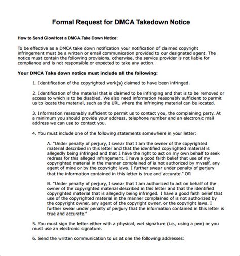 Dmca Notice Template