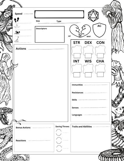 Dnd Monster Stat Block Template