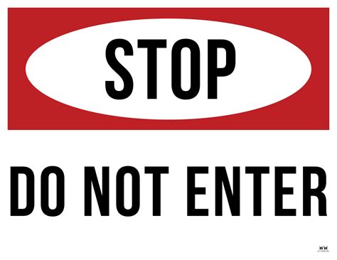 Do Not Enter Printable Sign