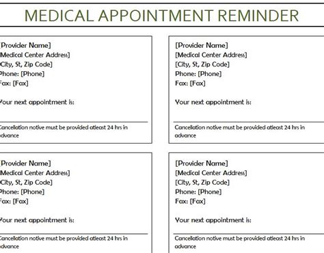 Doctor Appointment Reminder Template