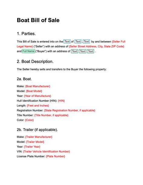 Docusign Bill Of Sale Template
