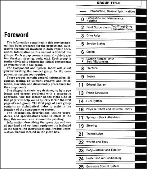 Dodge Dakota Repair Manual 1989